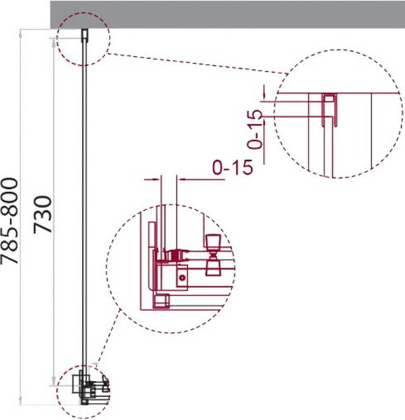 душевая стенка belbagno acqua 80 acqua-80-fix-c-cr профиль хром, стекло прозрачное