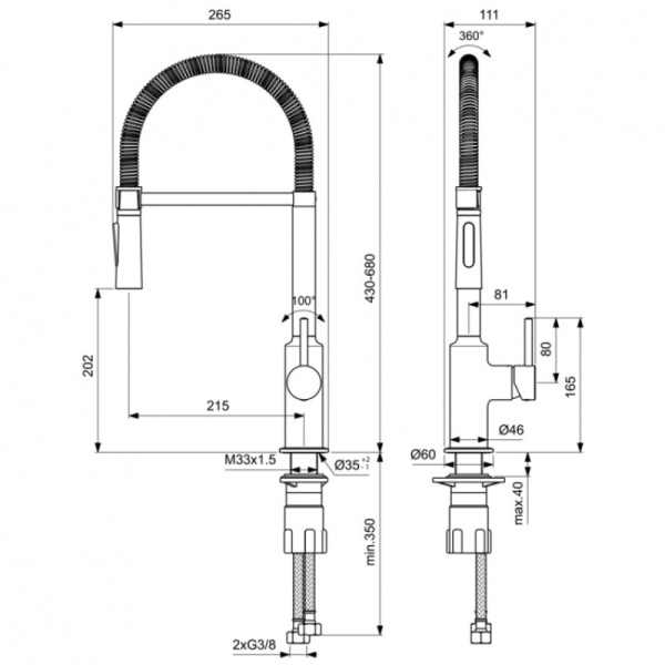 cмеситель для кухни ideal standard ceralook bc302aa