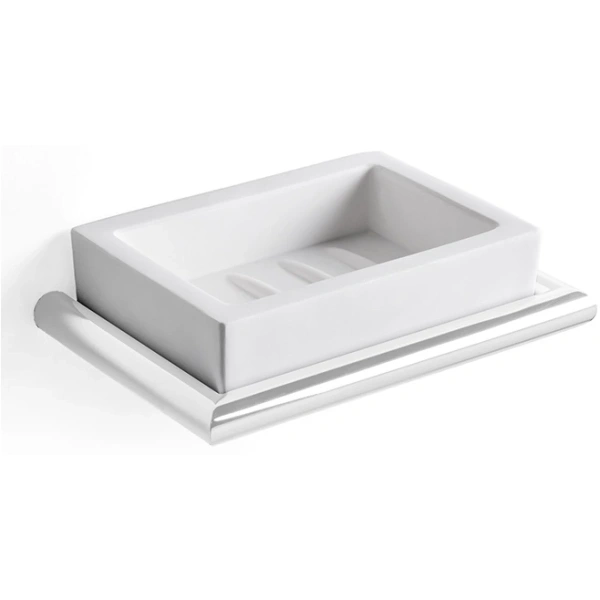 Мыльница 3SC Guy GU01BO подвесная, композит Solid Surface, цвет: белый матовый/белый матовый