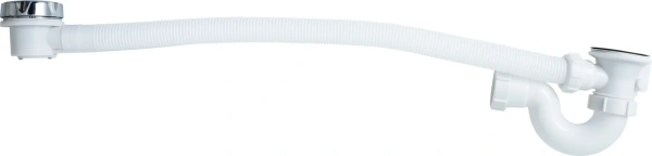 слив-перелив для ванны aquanet a1850 w p trap 75 см 52 мм, полуавтомат, хром, с сифоном