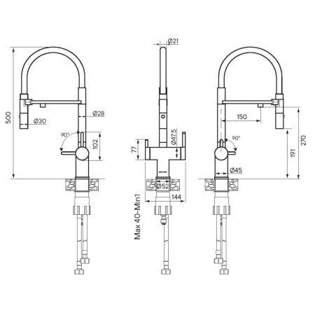 смеситель для кухни с подключением к фильтру paulmark gravity gr213888-cr