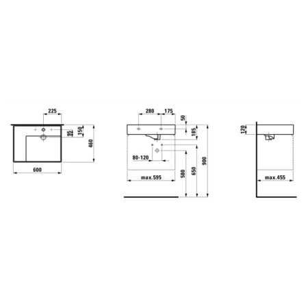 накладная раковина в ванную 60 см laufen kartell 8.1033.5.000.112.1
