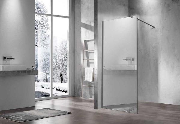 душевая перегородка vincea walk-in 100 vsw-1h100mrgm профиль вороненая сталь, стекло зеркальное