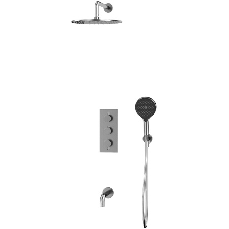 душевая система whitecross y brushed nickel yset11topnib с термостатом брашированный никель