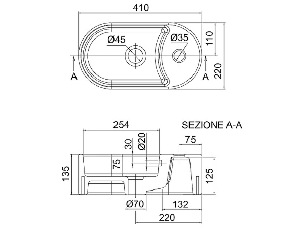 раковина scarabeo seventy 8093 накладная, овальная, 41x22 см, белая