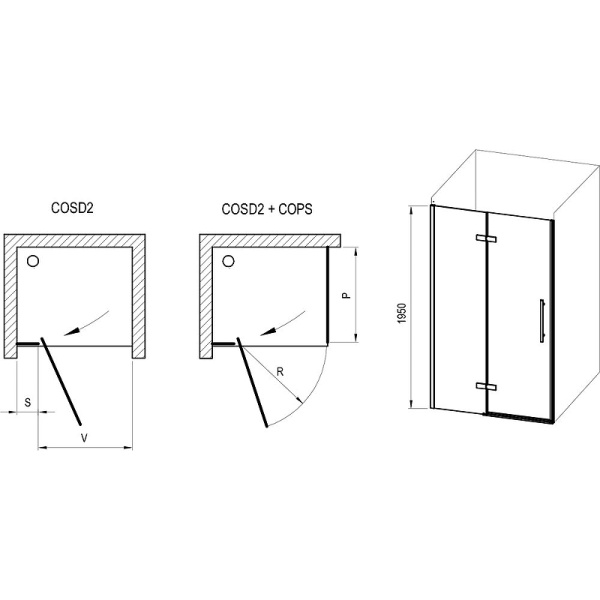 душевая дверь ravak cool cosd2-110 x0vvdca00z1 профиль хром стекло transparent