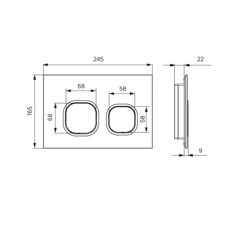 кнопка для инсталляции iddis unifix uni04bci77 004, черная матовая