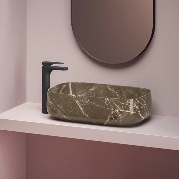 artceram cognac раковина 56x41 см, без отв., накладная, цвет: bronze amani