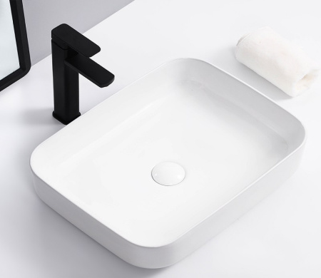 раковина в ванную накладная 50 см ceramalux 9391 белая