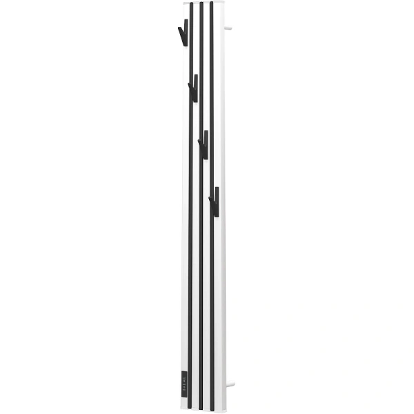 полотенцесушитель point пиано pn19722wb электрический, диммер слева, 15x120 см, белый | черный