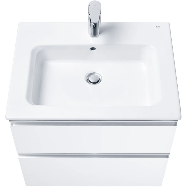 тумба с раковиной белый глянец 60,5 см roca the gap a857397806 + 3279a8000