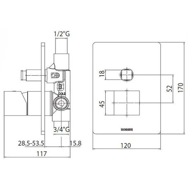 смеситель для душа bossini cube z00063.073 черный матовый
