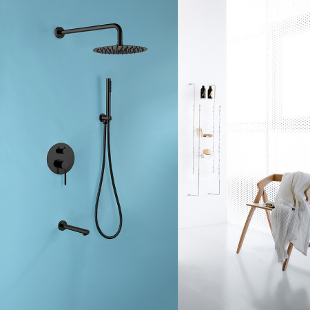 душевая система abber emotion af8817b черная матовая