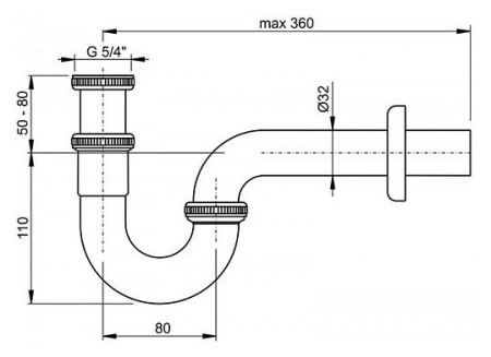 сифон для раковины alcaplast a432