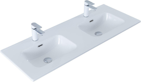 раковина 120 см aquanet flat 00254367 (двойная) белая