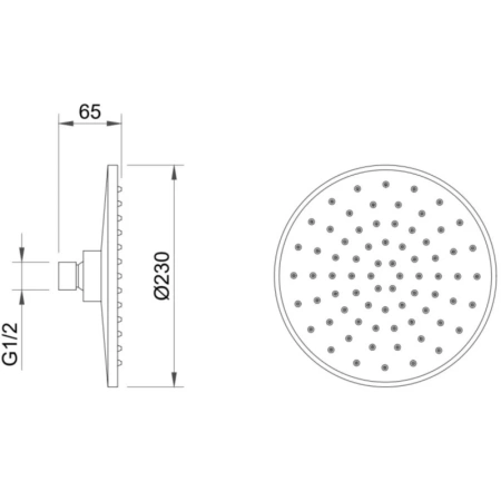 верхний душ 230 мм berges nardis r 072004