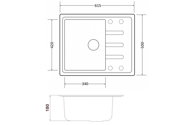 кухонная мойка zorg gr 615 black bronze