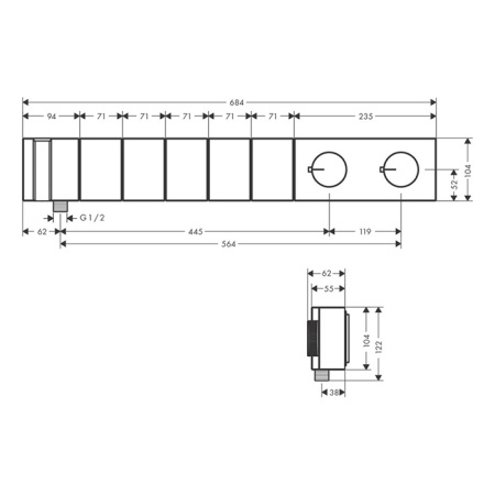 термостат для ванны axor edge 46730000