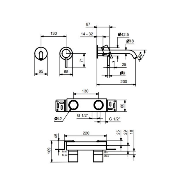 смеситель для раковины fantini nostromo small 50 02 g913b хром