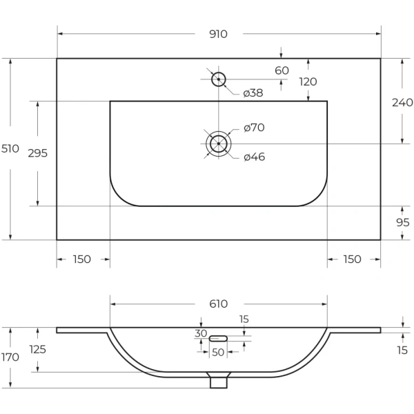 раковина cezares molveno czr-8099-90/50 91x51 см, накладная, белый