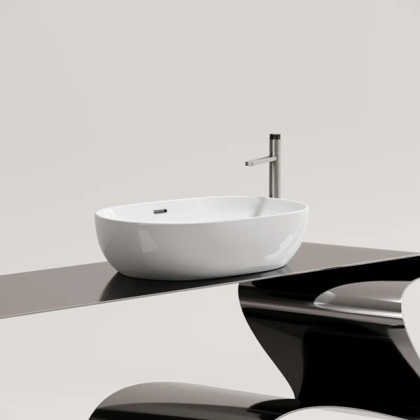 раковина ceramicanova element cn6064 накладная, 61x42 см, белая