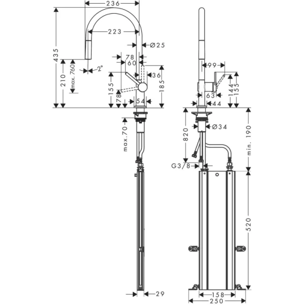 смеситель для кухни hansgrohe talis m54 72803670