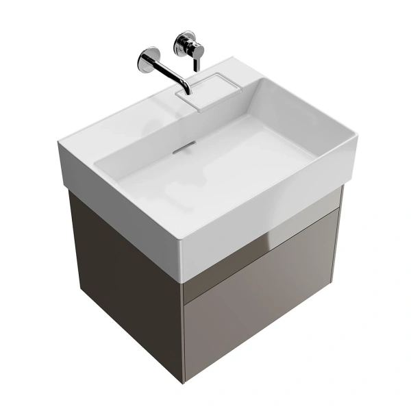 тумба под раковину kerama marazzi logica log.60.2\san 60 подвесная с 2 ящиками песчаный