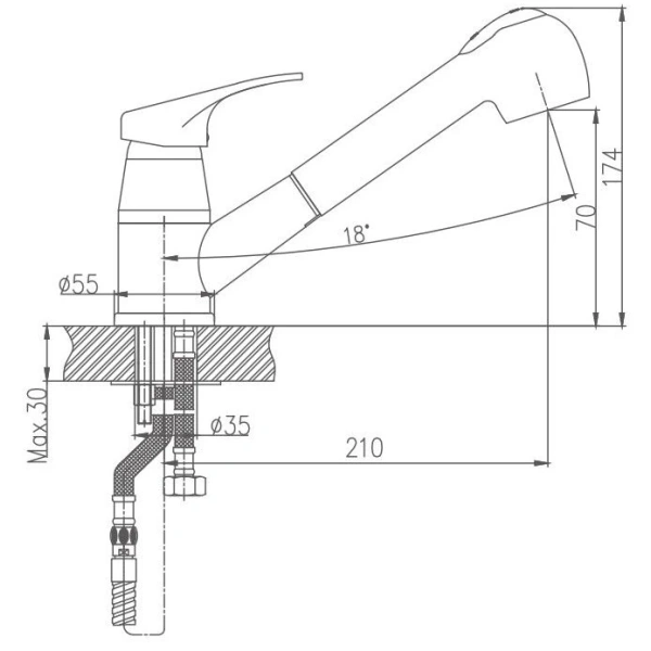 смеситель для кухни haiba hb6013 цвет хром