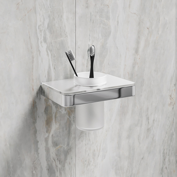 Стакан для зубных щеток Lemark Glass Line 9731034 Хром Стакан для зубных щеток Lemark Glass Line 9731034 Хром