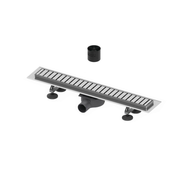 душевой лоток tece tecelinus 90 см 15100099 с решеткой straight, с мембраной хром матовый