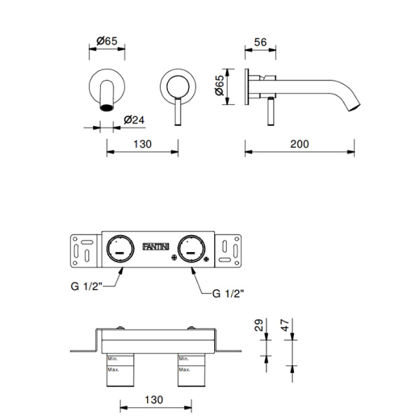 смеситель для раковины fantini nostromo 50 p6 e811b цвет matt british gold pvd