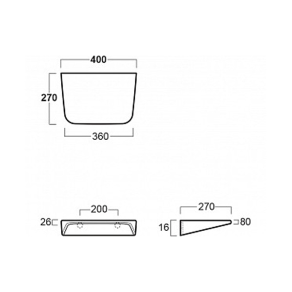 полка 40х2см simas degrade de15bi, подвесная с креплениями, цвет: белый
