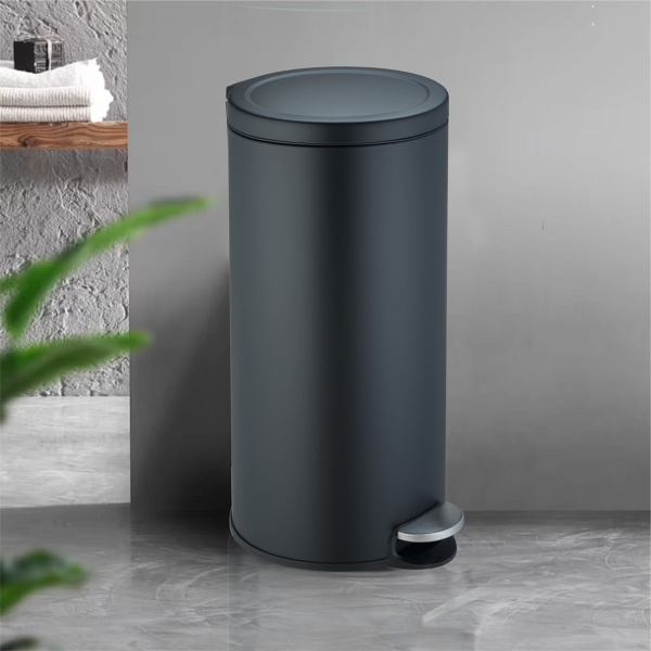 Мусорное ведро Weltwasser WW Lora BL 30L с педалью, черный матовый