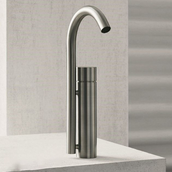 fantini fantini aa/27 смеситель для раковины на 1 отв, без донного клапана, цвет: матовая натуральная сталь