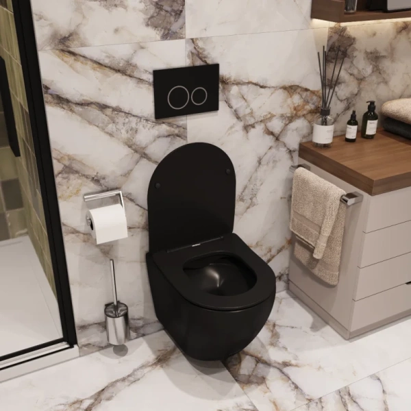 унитаз cerutti spa ticino aria mb ct8918 подвесной, с сиденьем микролифт, черный матовый