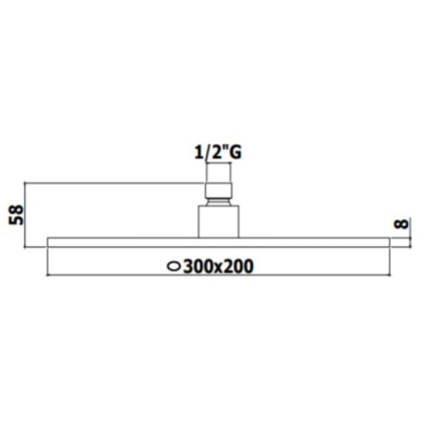 верхний душ paffoni berry zsof077cr прямоугольный, 30х20 cм, хром глянцевый