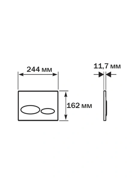 кнопка смыва для инсталляции aquatek kdi-0000075 для унитаза, абс-пластик, цвет матовая оружейная сталь