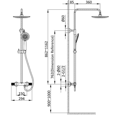 душевая система vincea desire vsfs-1d0tbg с термостатом брашированное золото