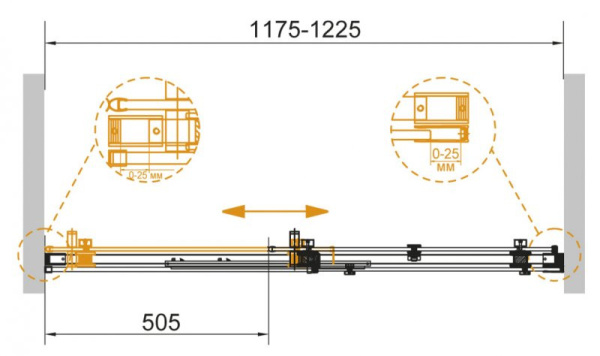 душевая дверь 120 cezares stylus-soft-bf-1-120-c-cr прозрачное