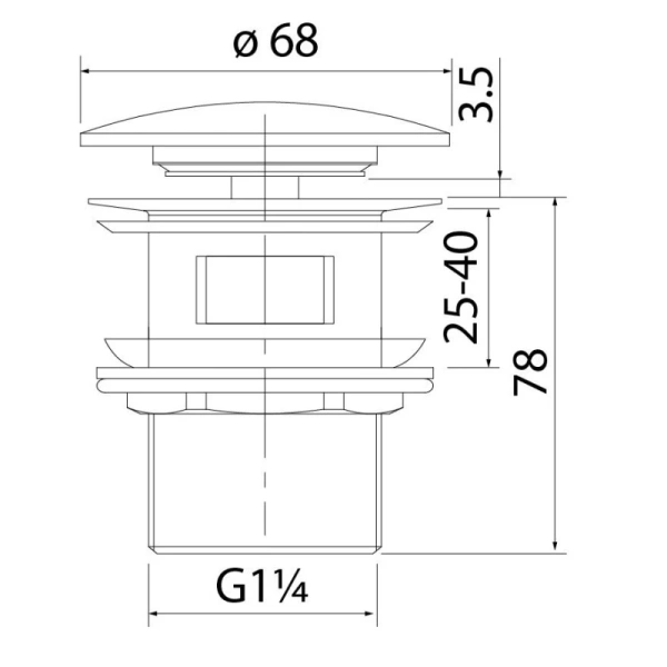 донный клапан для раковины iddis optima home ophbm0wi88 черный матовый
