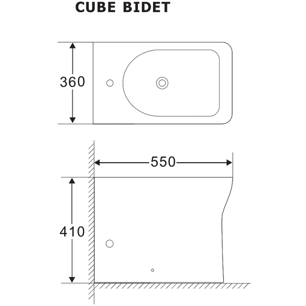 биде напольное aquanet cube cl-12248f 210763 белое