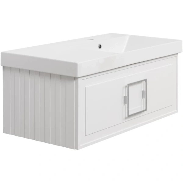 тумба белый матовый 87,6 см la fenice cubo fnc-01-cub-b-90