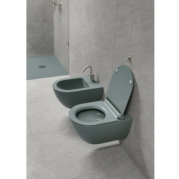 унитаз подвесной gsi pura 881504 без сиденья, цвет agave matte
