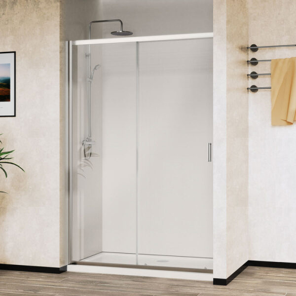 душевая дверь vincea city 150 vds-5ct150cl профиль хром, стекло прозрачное