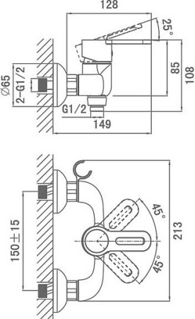 смеситель для душа d&k paulinus rhein da1353101