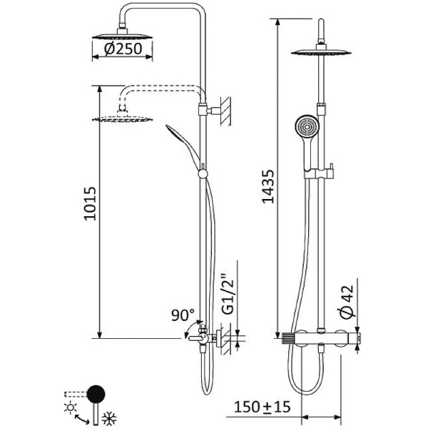 душевая система cezares leaf leaf-cda-25-l-nop черная матовая