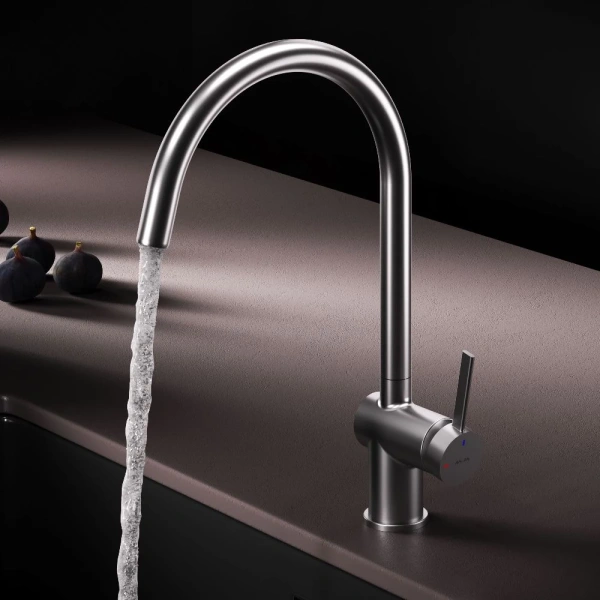 смеситель для кухни am.pm func f8f07011 coolstart, сатин