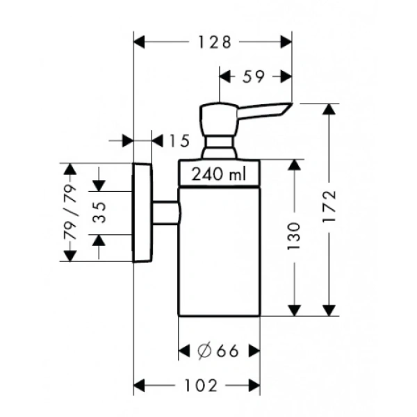 Дозатор для мыла 125 мл Hansgrohe PuraVida 41503000