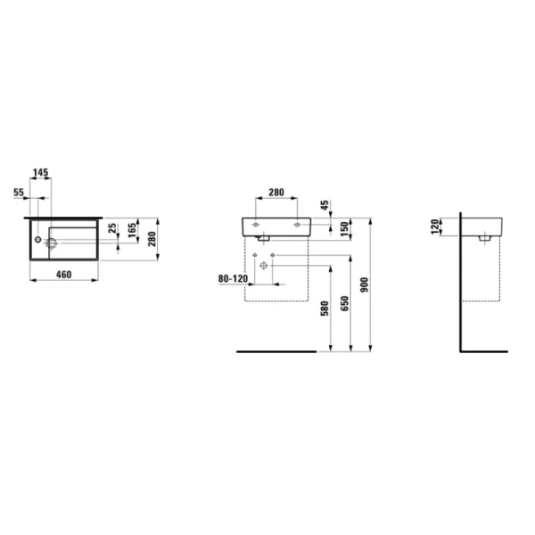 раковина подвесная laufen kartell 46 см 8.1533.5.000.111.1