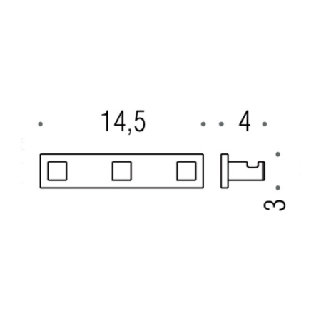 крючок colombo design look blc37.gm тройной, pvd графит матовый